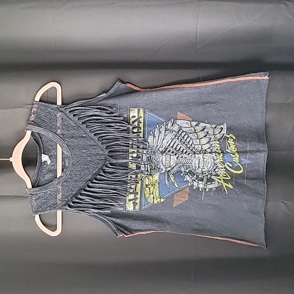 Affliction Tops - Affliction Fringe Tank Top- XL